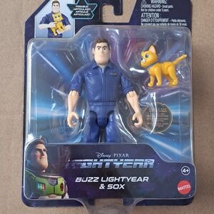 Mattel Lightyear Buzz & Sox Figure Set - Blue and Yellow